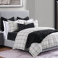 Windowpane - Queen Plaid Duvet Cover Set (Set of 3) - White