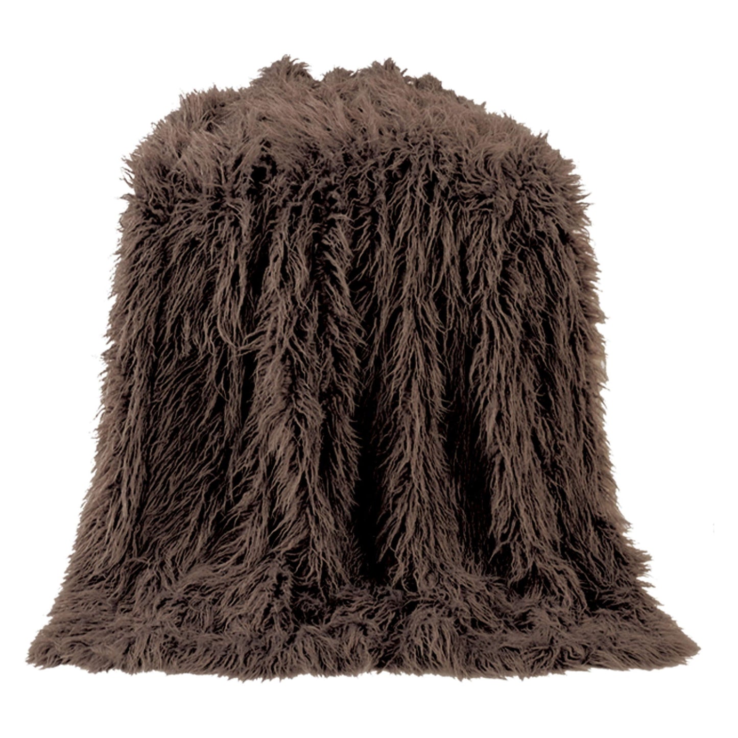 Mongolian Fur - Faux Fur Throw Blanket - Chocolate