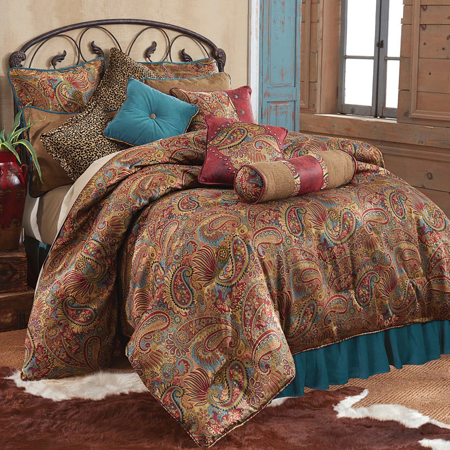 San Angelo - Twin Comforter Set (Set of 3) - Teal