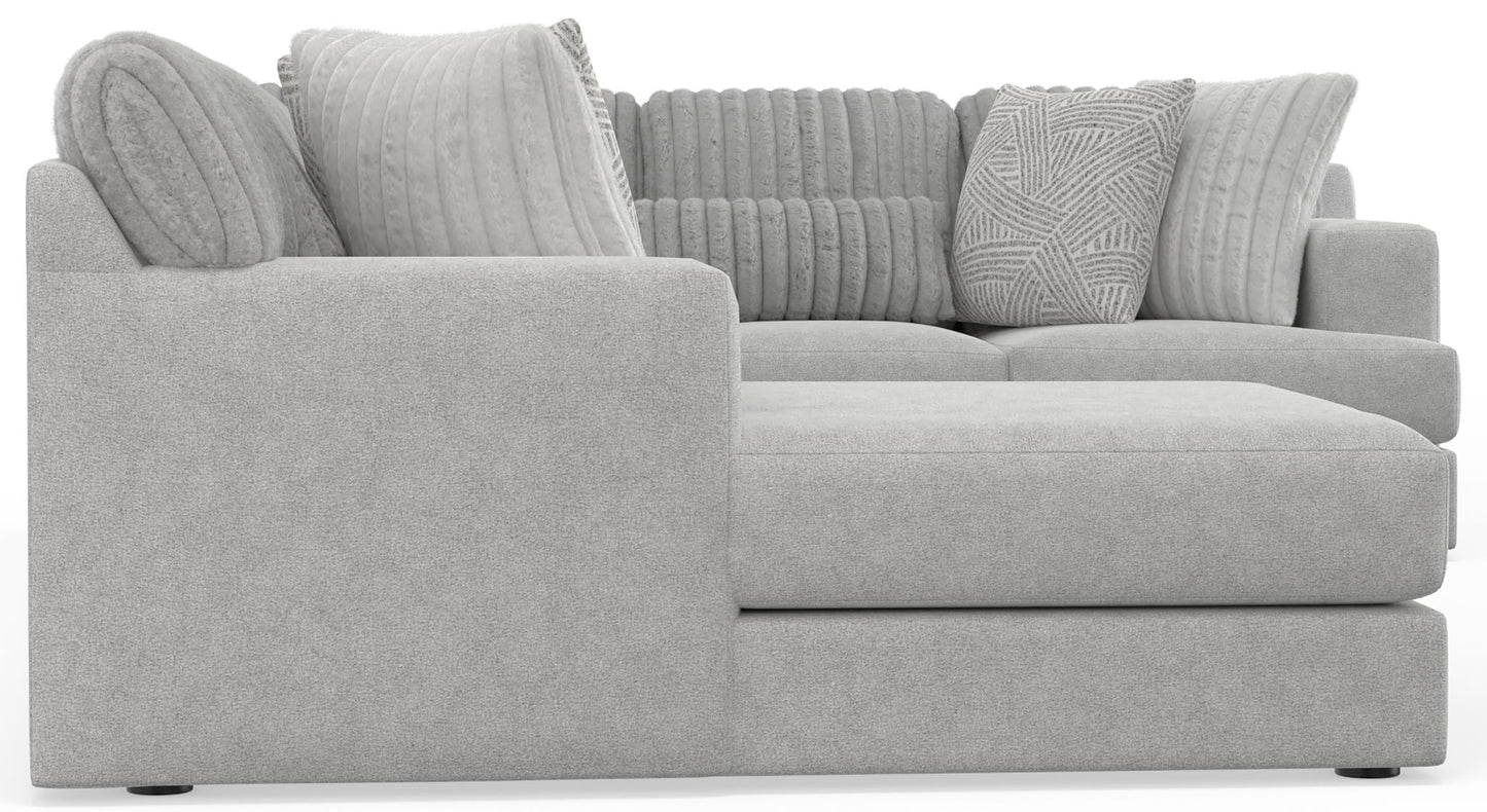 Logan - Upholstered Sectional With Comfort Coil Seating And Accent Pillows Included