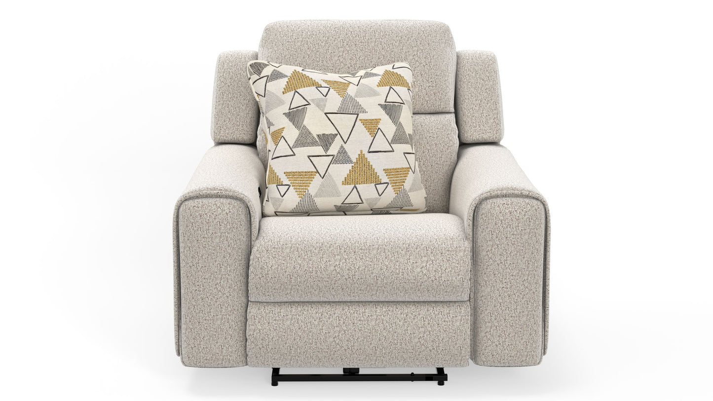Micah - Power Headrest Power Deep Seat Lay Flat Recliner - Oatmeal