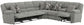 Quinn - 3 Piece Reclining Sectional With 4 Reclining Seats, Storage Arms, Storage Console With Lights, And Drop Down Table - Nature