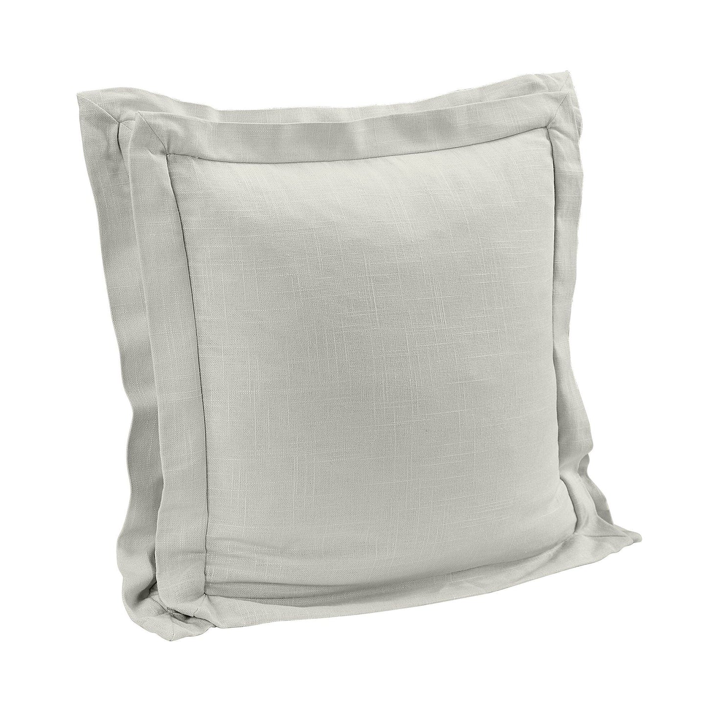 Luna - Double Flanged Washed Linen Pillow - Light Gray
