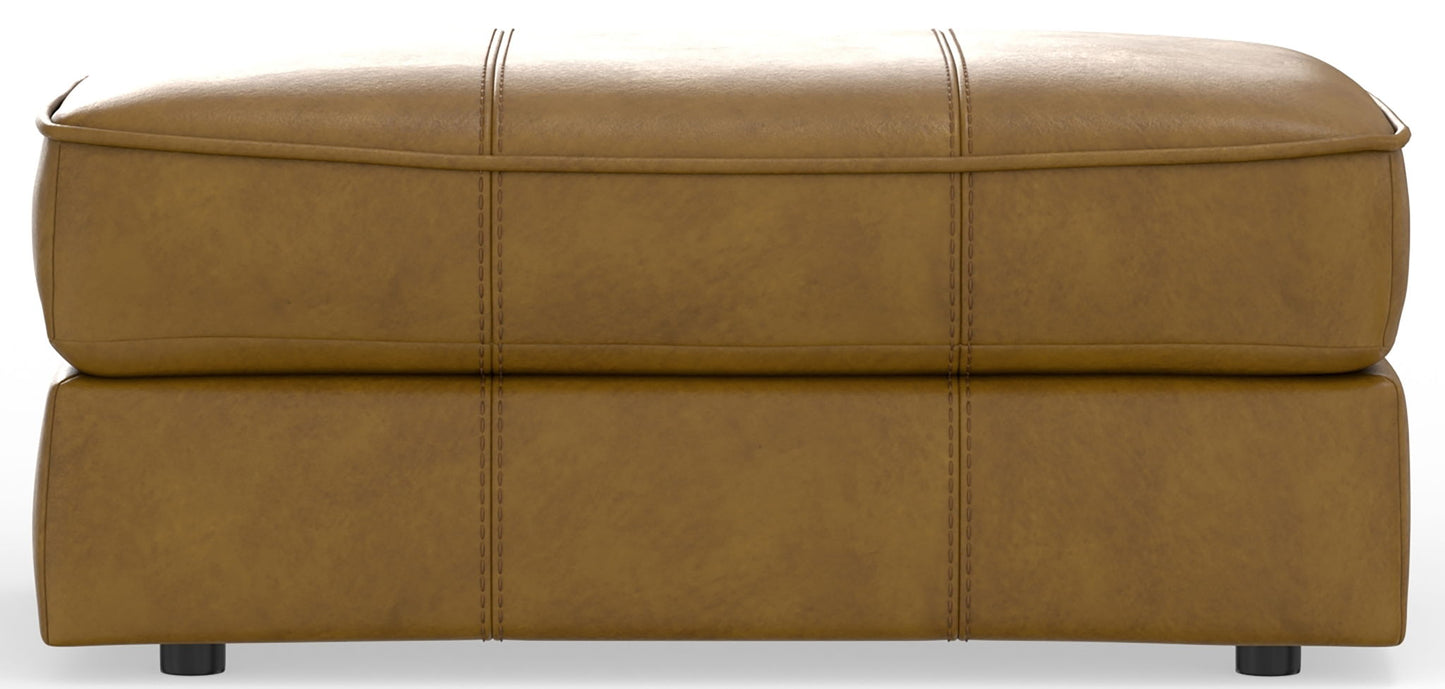 Corvara - Top Grain Italian Leather Match Ottoman - Caramel