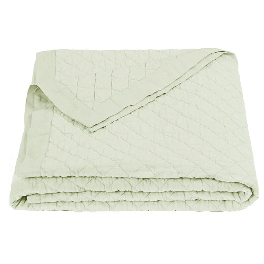 Diamond Linen - Full/Queen Linen Cotton Diamond Quilt - Sea Foam