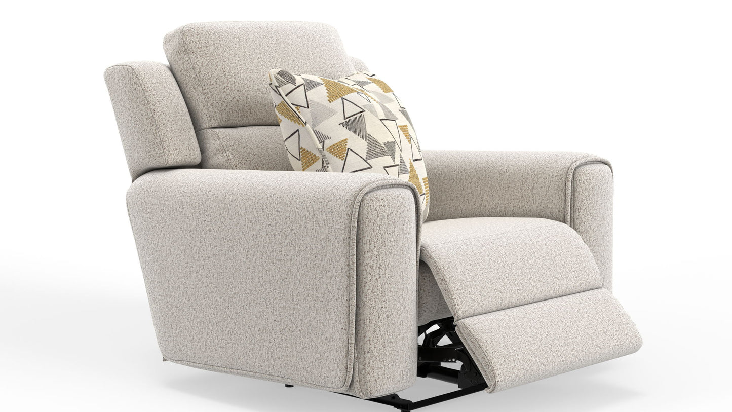 Micah - Power Headrest Power Deep Seat Lay Flat Recliner - Oatmeal