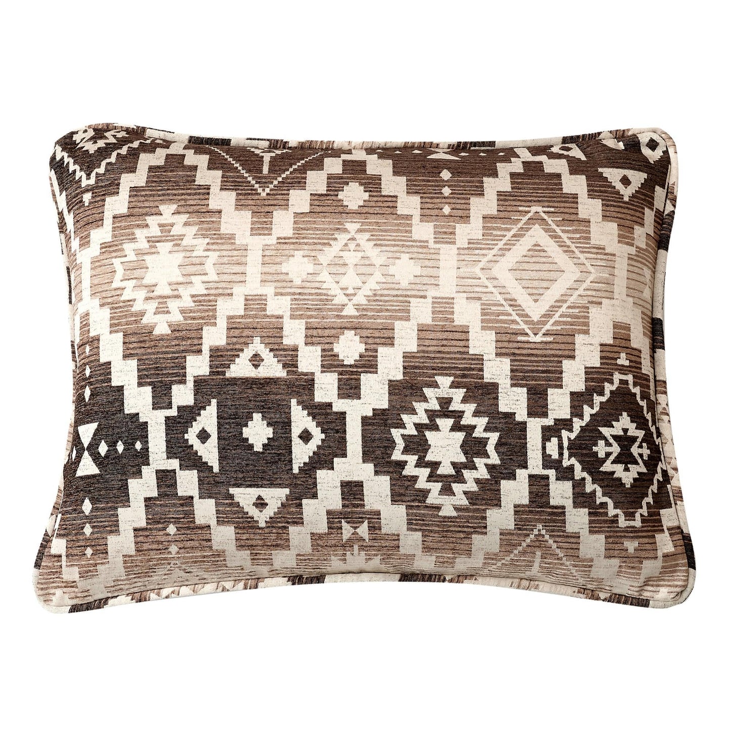 Chalet - 21" x 27" Aztec Pillow Sham Set (Set of 2) - White / Brown