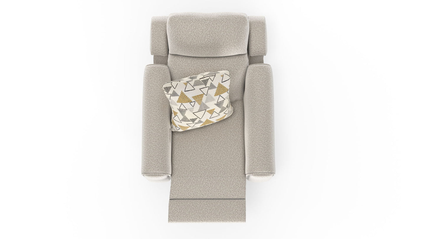 Micah - Power Headrest Power Deep Seat Lay Flat Recliner - Oatmeal