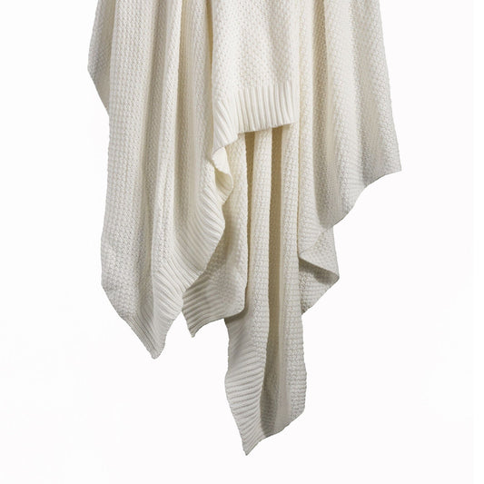 Cotton Knit - Full/Queen Blanket - Vintage White