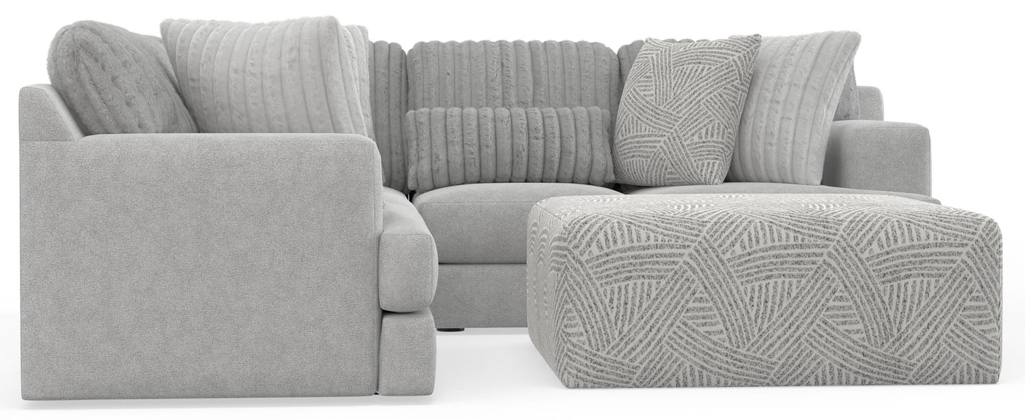 Logan - Upholstered Sectional With Comfort Coil Seating - 46" Cocktail Ottoman And Accent Pillows Included