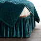 Stella - King Faux Silk Velvet Bed Skirt - Teal