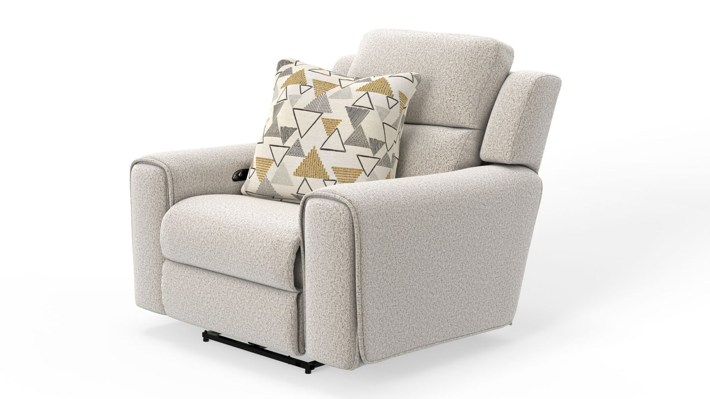 Micah - Power Headrest Power Deep Seat Lay Flat Recliner - Oatmeal