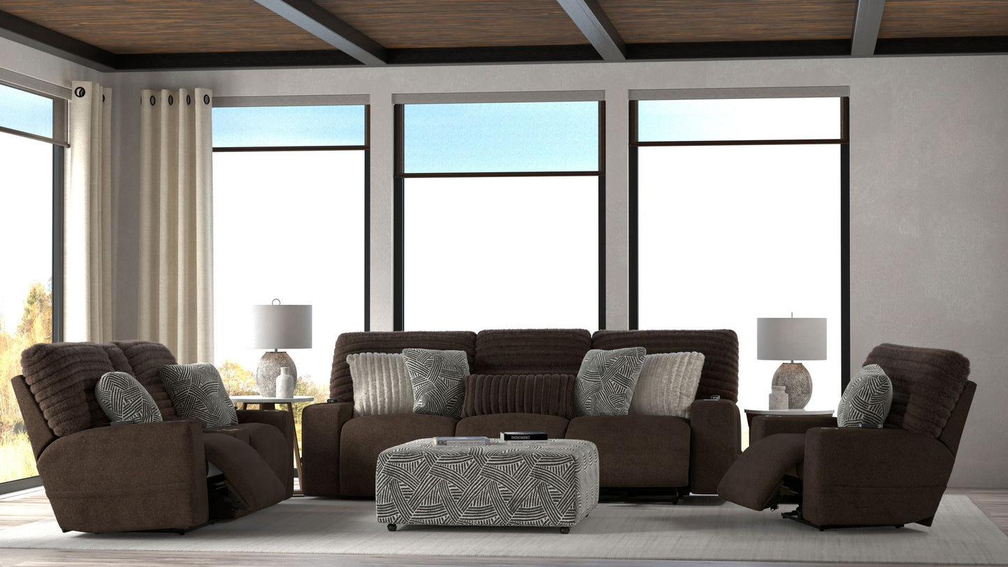 Zen - Power Reclining Sofa With CR3 Heat/Massage/Zero Gravity - Chocolate