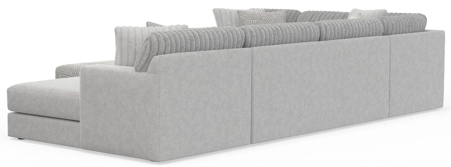 Logan - Upholstered Sectional With Comfort Coil Seating - 46" Cocktail Ottoman And Accent Pillows Included
