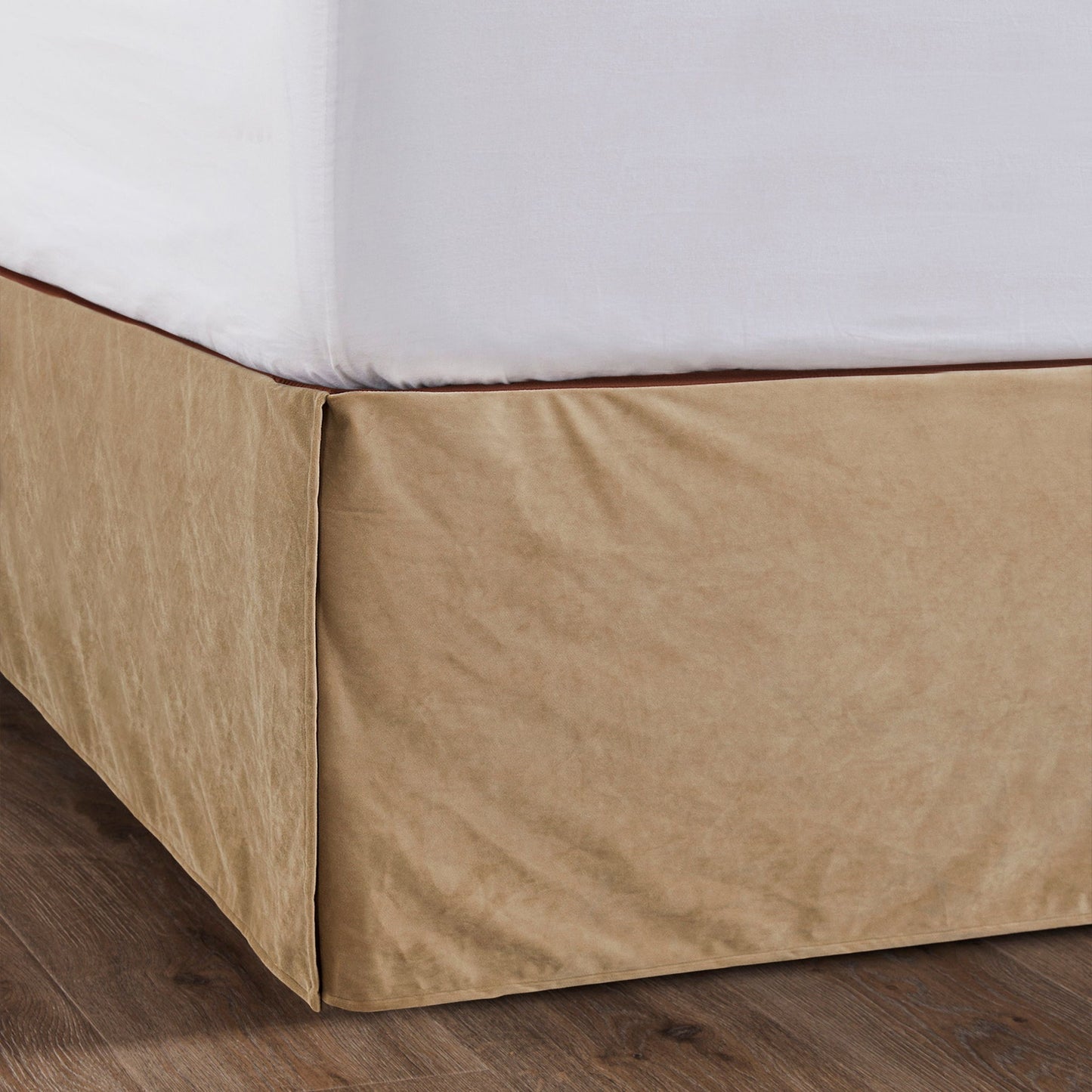 Velvet Diamond - King Velvet Bed Skirt - Tan
