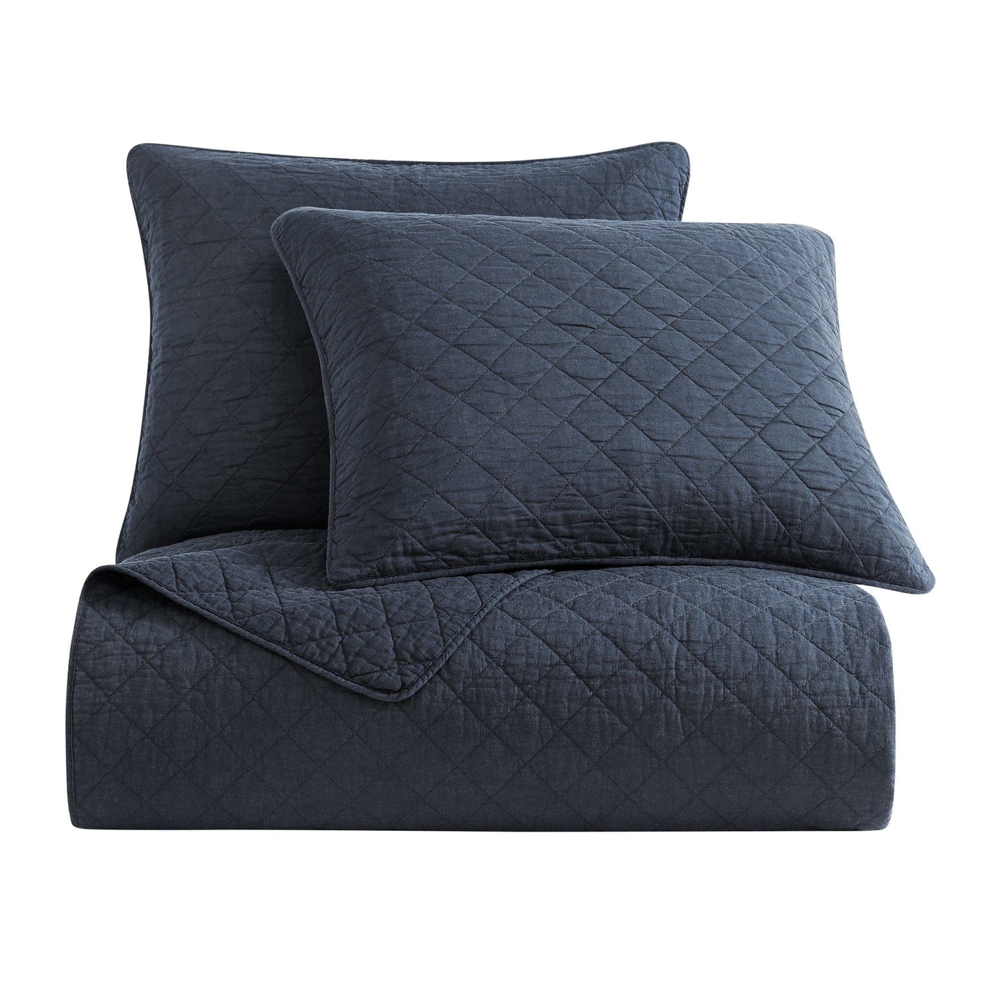Cotton Comfort - King Quilt Set (Set of 3) - Navy
