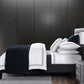 Border Embroidery - King Sheet Set (Set of 4) - Navy