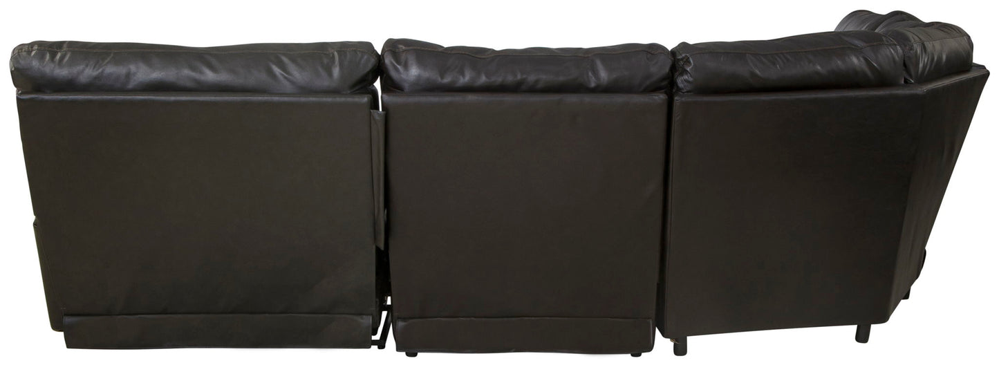 Como - 5 Piece Italian Leather Match Reclining Sectional