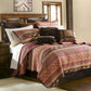 Broken Arrow - Twin Reversible Quilt Set (Set of 2) - Red / Tan / Brown