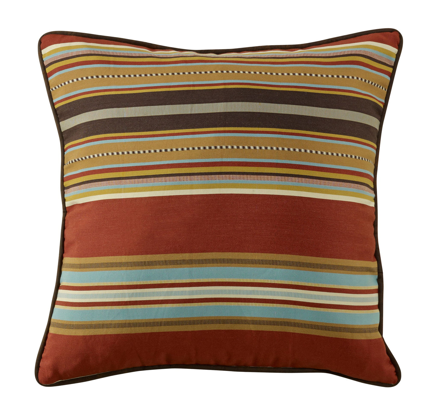 Calhoun - Striped Reversible Euro Sham - Red / Brown