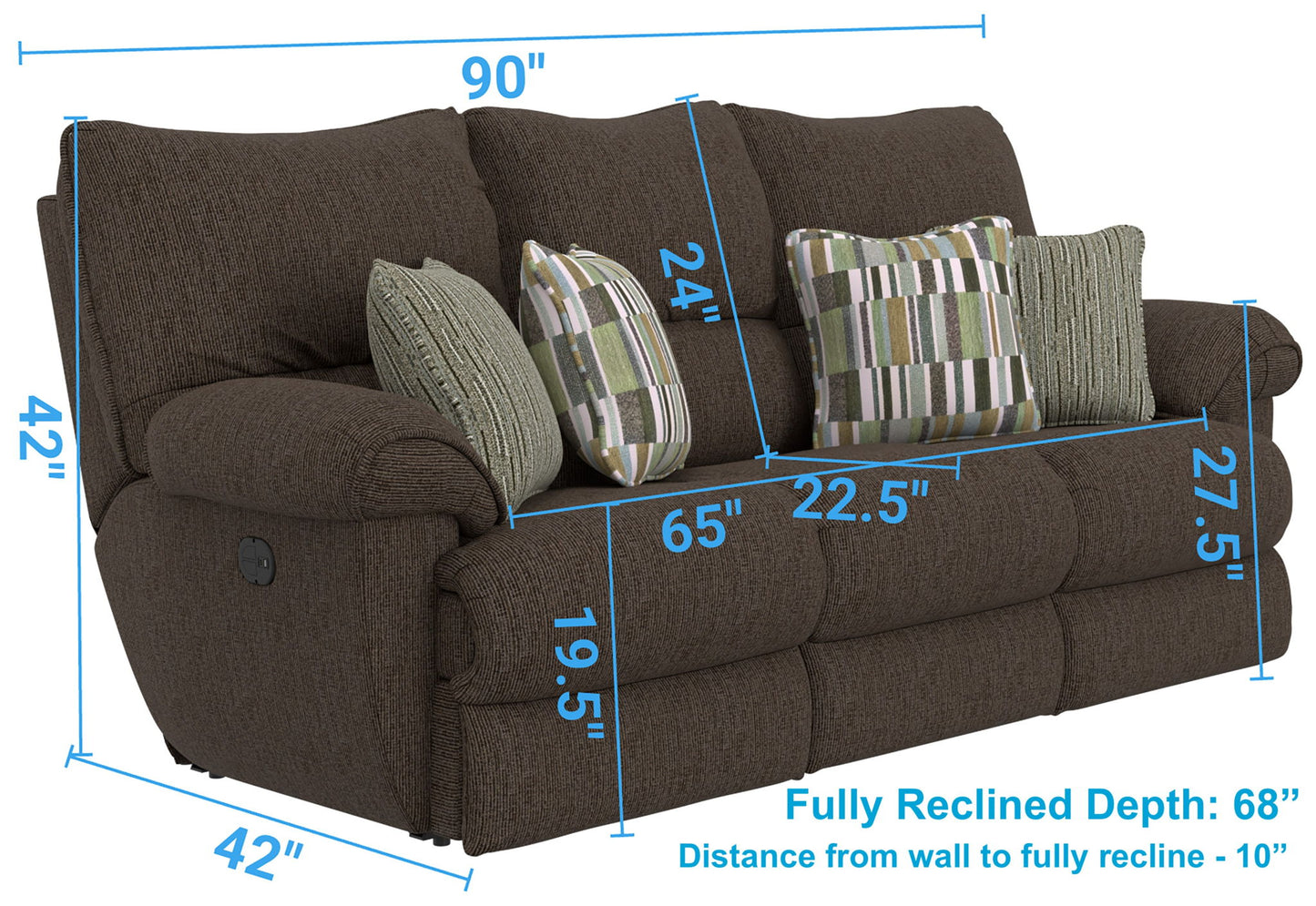 Lenny - Power Lay Flat Reclining Sofa