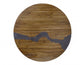 Silver - Round Dining Table With Resin River - Brown