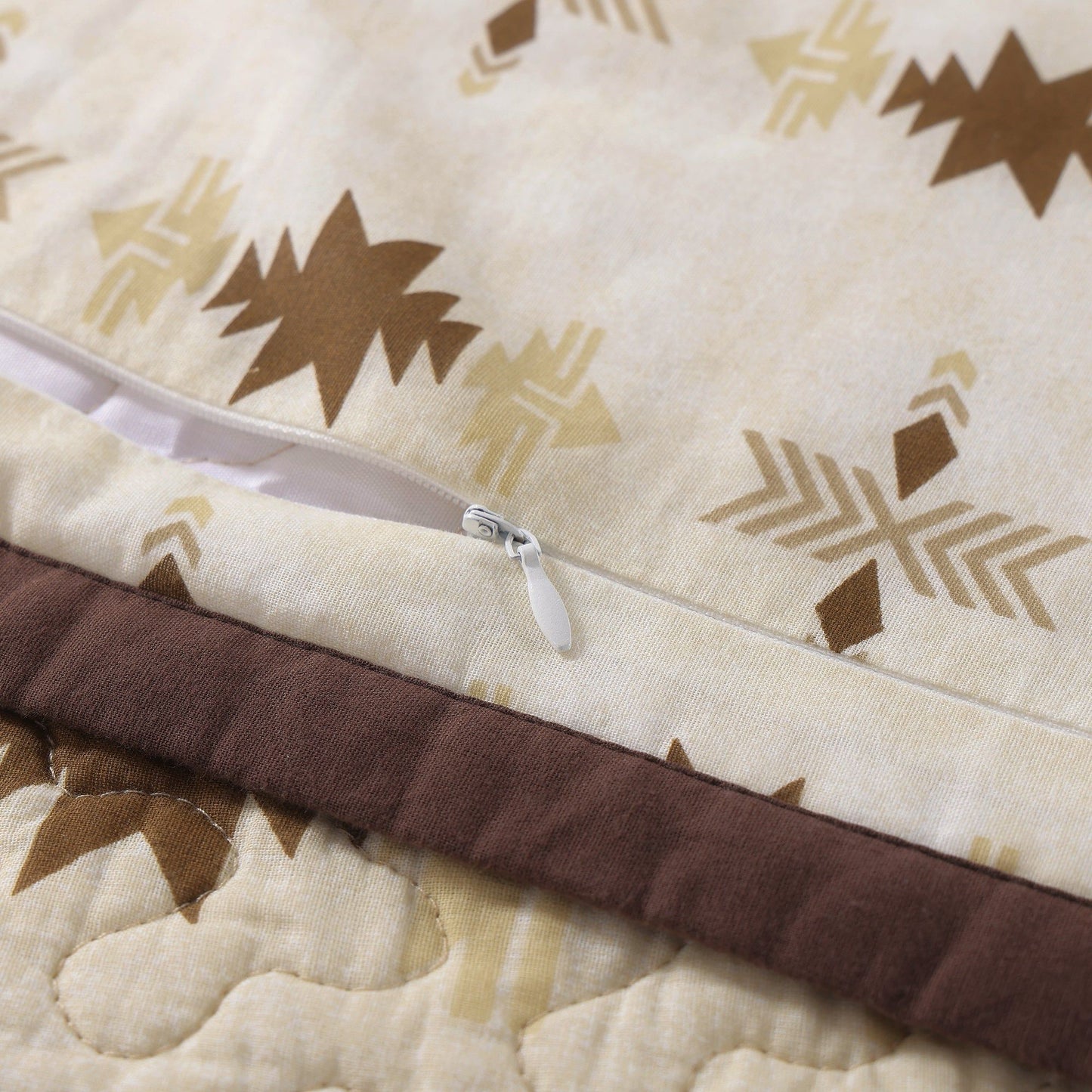 Dakota - King Reversible Quilt Set With 2 King Shams (Set of 3) - Tan