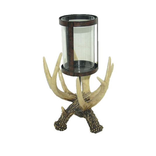 Antler - Hurricane Candle Holder - Tan / Brown
