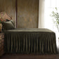 Stella - King Faux Silk Velvet Bedspread Set (Set of 3) - Fern Green
