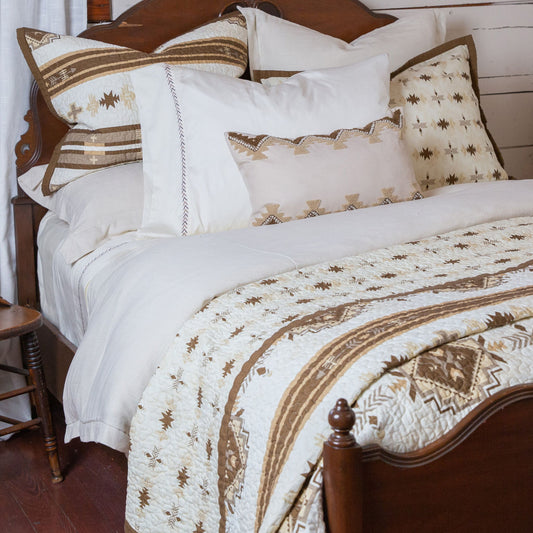 Dakota - King Reversible Quilt Set With 2 King Shams (Set of 3) - Tan