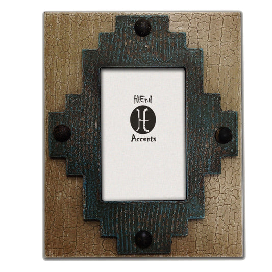 Picture Frame - 4" x 6" Santa Fe Center Picture Frame  - Turquoise