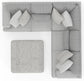 Logan - Upholstered Sectional With Comfort Coil Seating - 46" Cocktail Ottoman And Accent Pillows Included