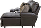 Como - 3 Piece Italian Leather Match Reclining Sectional