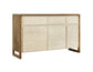 Evoke - 3 Drawer & 3 Door TV Stand/Console - Ivory / Brown