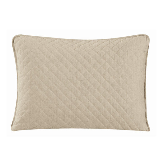 Anna - 21" x 27" Diamond Quilted Pillow Sham Set (Set of 2) - Light Tan