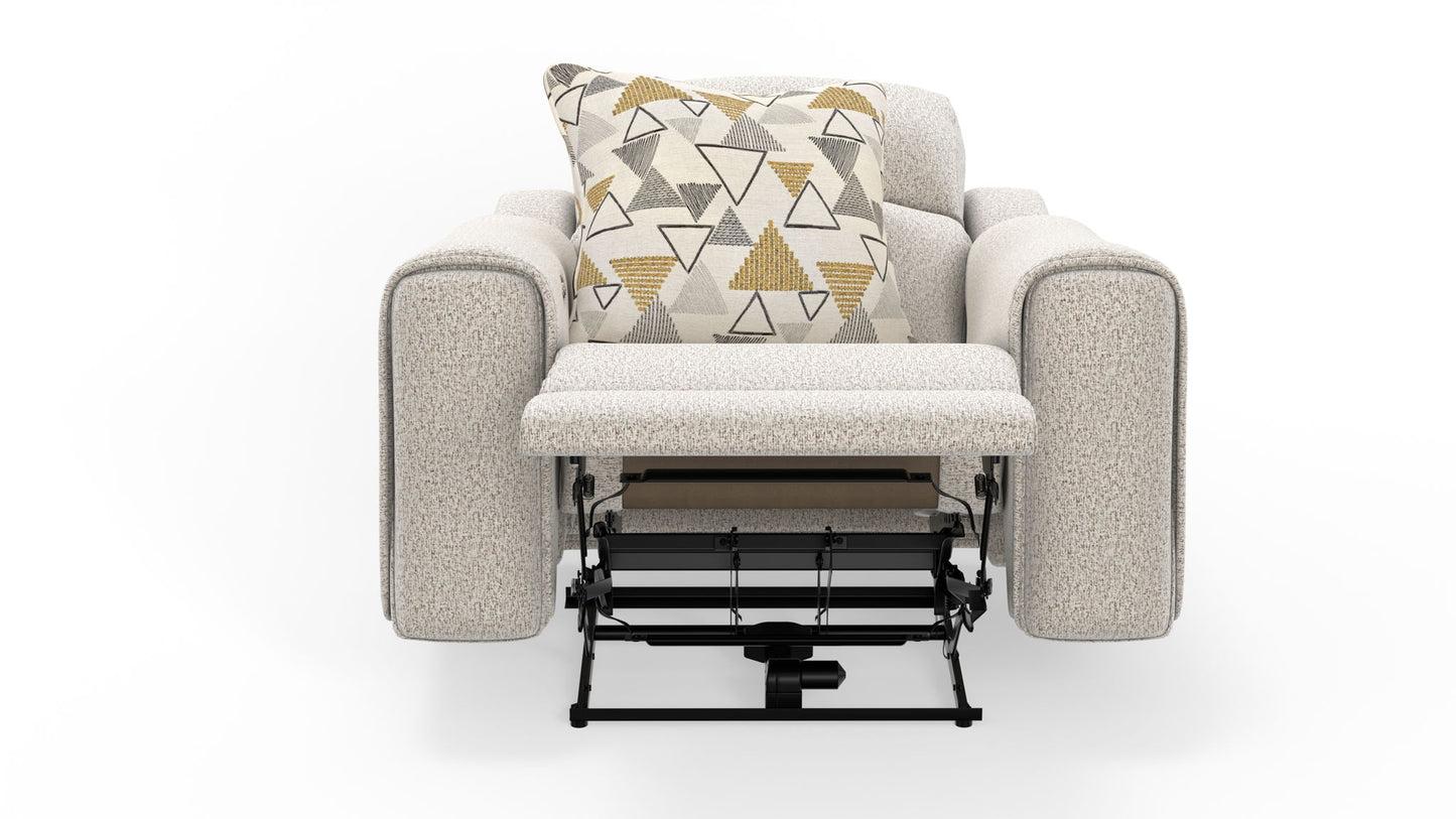 Micah - Power Headrest Power Deep Seat Lay Flat Recliner - Oatmeal