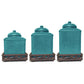 Savannah - Canister & Base Set (Set of 6) - Turquoise