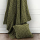 Cable Knit - Soft Wool Throw Blanket - Sage Green