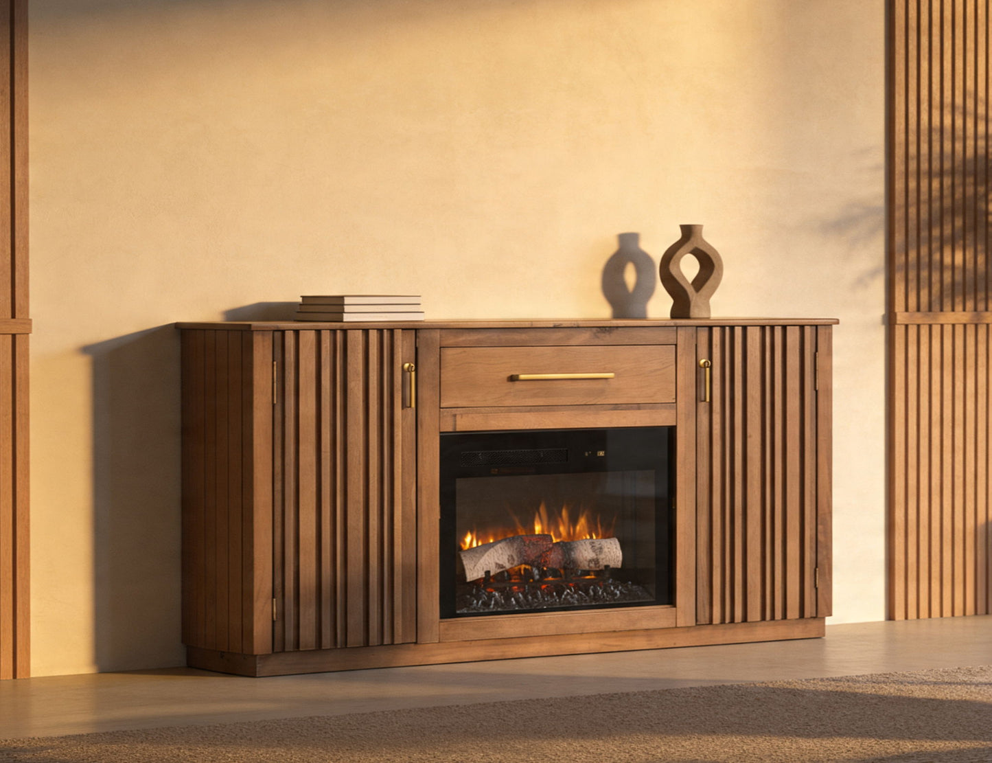 Mezquite - 1 Drawer & 2 Door TV Stand For Fire Place