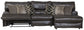 Como - 3 Piece Italian Leather Match Reclining Sectional