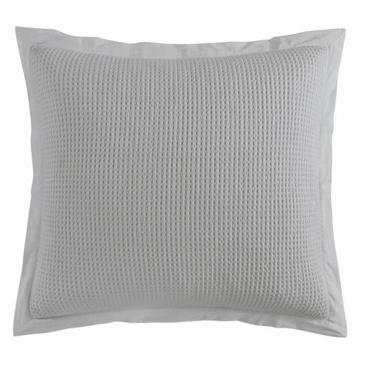 Stonewashed Cotton Waffle Weave - Euro Sham - Gray