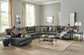Como - 7 Piece Italian Leather Match Reclining Sectional