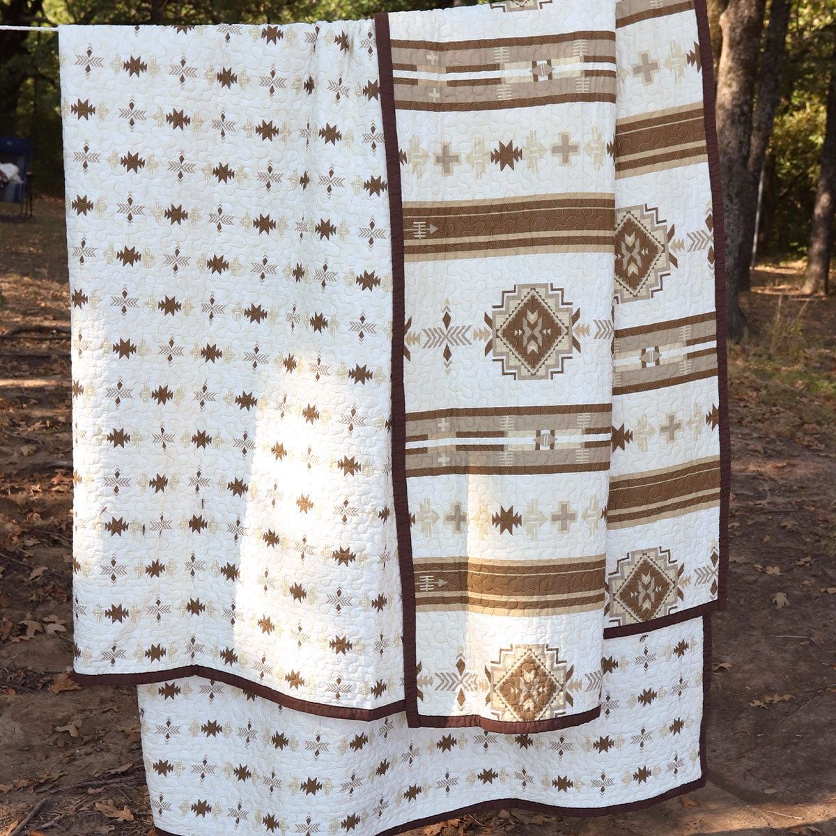 Dakota - King Reversible Quilt Set (Set of 3) - Tan