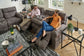 Tranquility - Power Headrest Power Lay Flat Reclining Sofa With DDT / CR3 Heat / Massage / Lumbar - Pewter