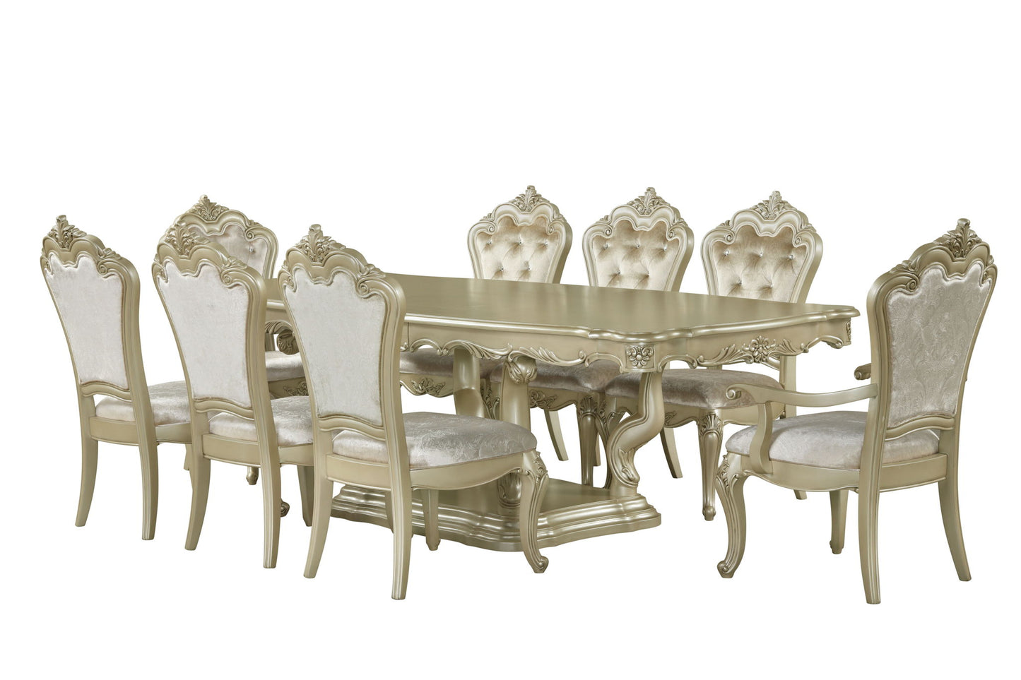 Monique - Dining Table Top & Base - Silver