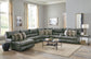 Como - 7 Piece Italian Leather Match Reclining Sectional