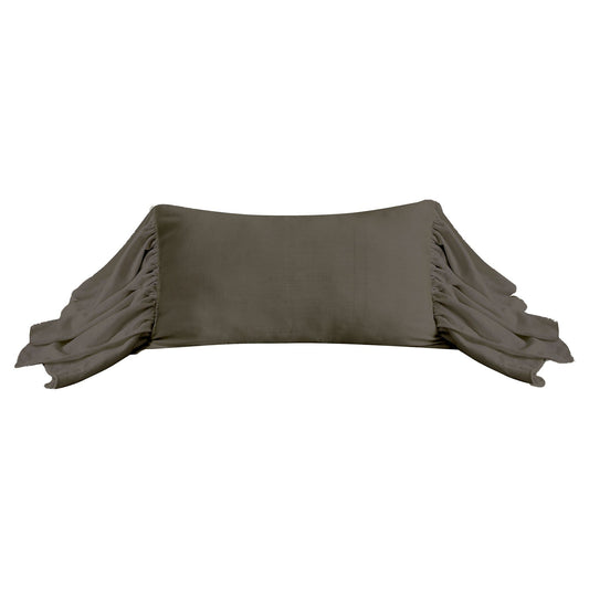 Luna - Washed Linen Long Ruffled Pillow - Slate