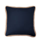 Luna - Washed Linen Jute Trimmed Pillow - Navy