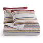 Mystic Stripe - Full/Queen Cotton Gauze Quilt Set (Set of 3) - Merlot