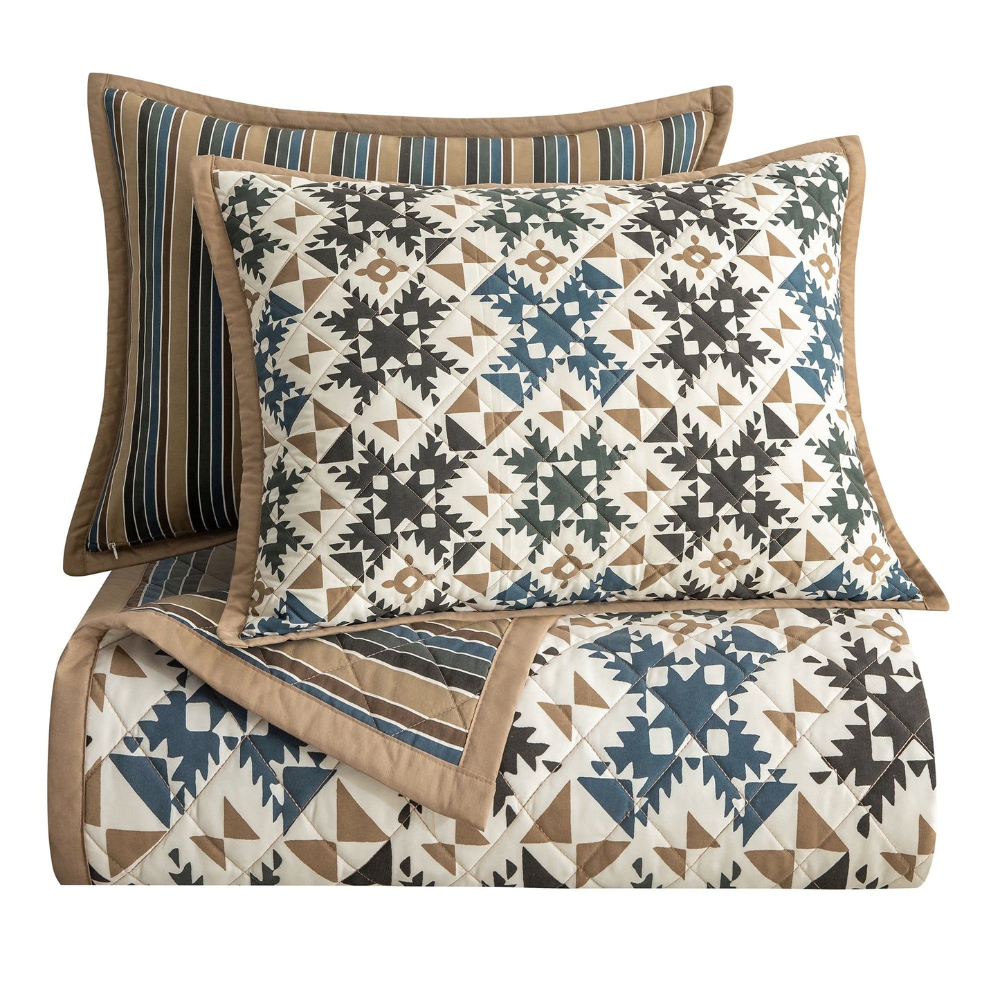 Mosaic - Twin Reversible Quilt Set (Set of 2) - Multi Color